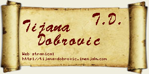 Tijana Dobrović vizit kartica